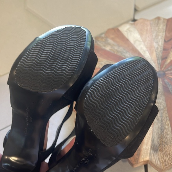 Diane Von Furstenberg Black suede Platform Heeled Sandals size 7 1/2 - Picture 8 of 11